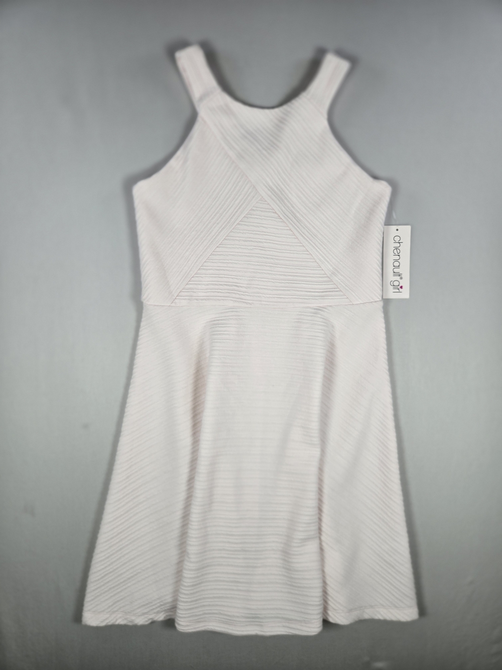 NWT Chenault Girl Blush Pink Electra Skater Formal Graduation Mini Dress Size 12